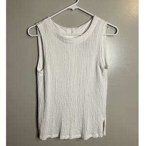 Anthropologie White Button-Bank Tank Top, X-Small